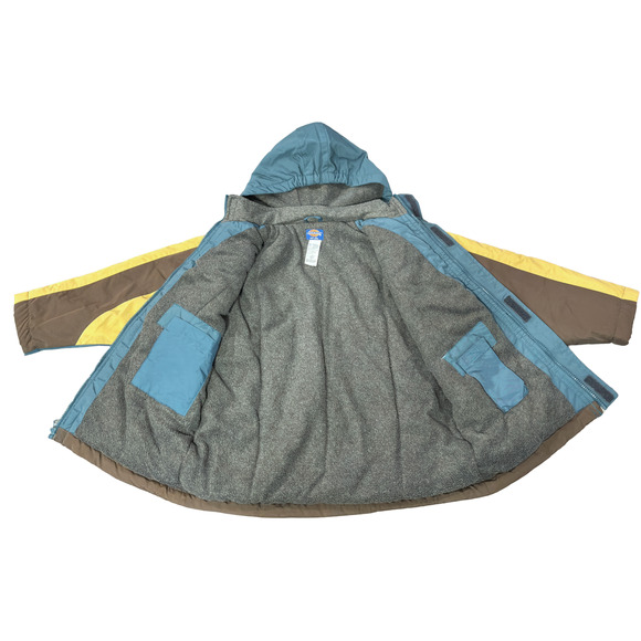 Dickies Teal Colorblock Insulated Full Zip Winter Parka Jacket Size Small - Picture 2 of 16